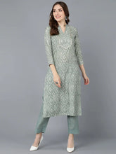 Women Green Cotton Printed Kurta